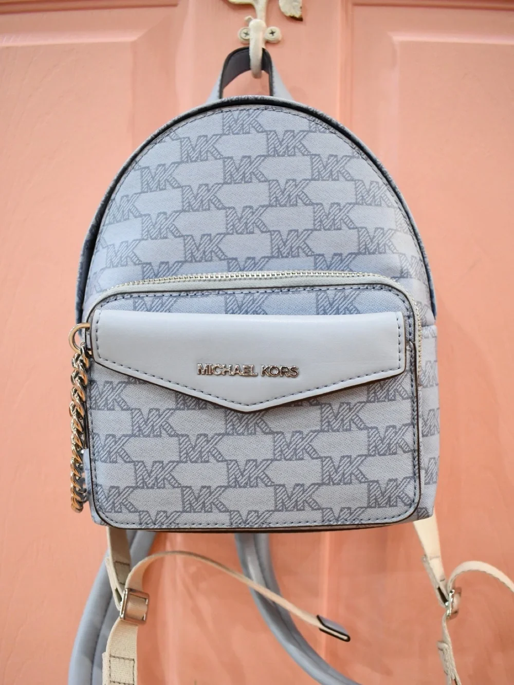 MICHAEL KORS Powder Blue Logo Signature 2-in-1 Extra Small Mini Backpack